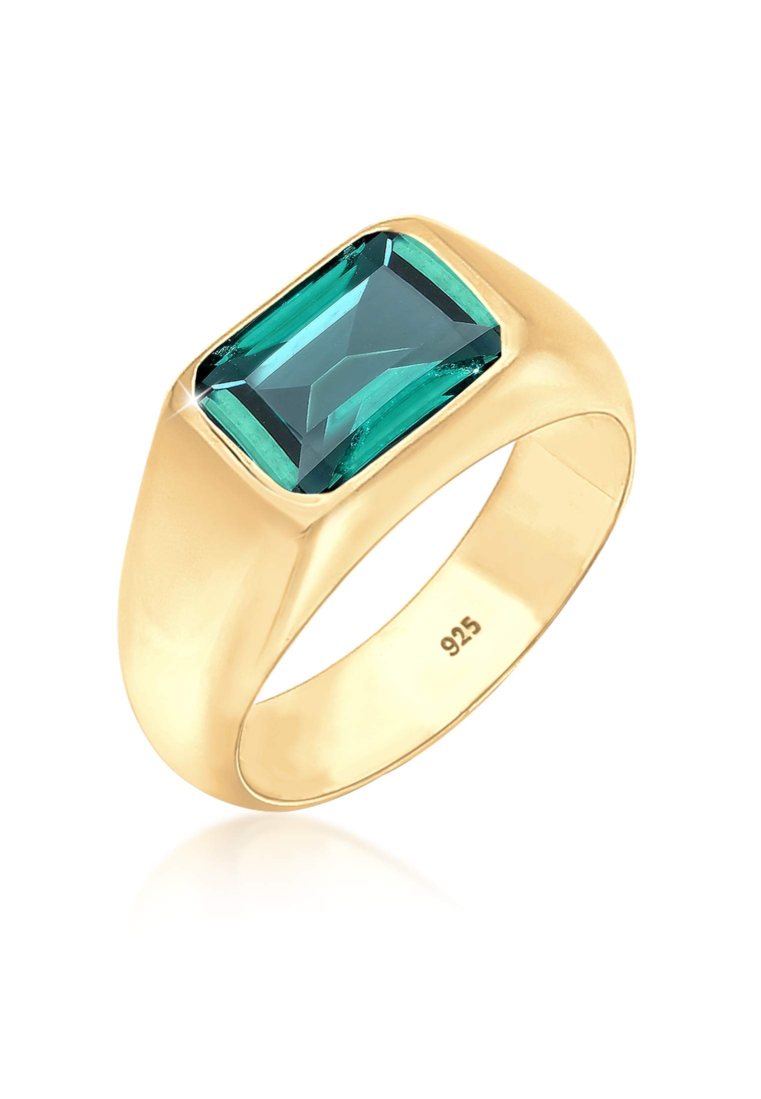 Bague chevalière en argent 925 Elli robuste ne noircit pas pour peau sensible