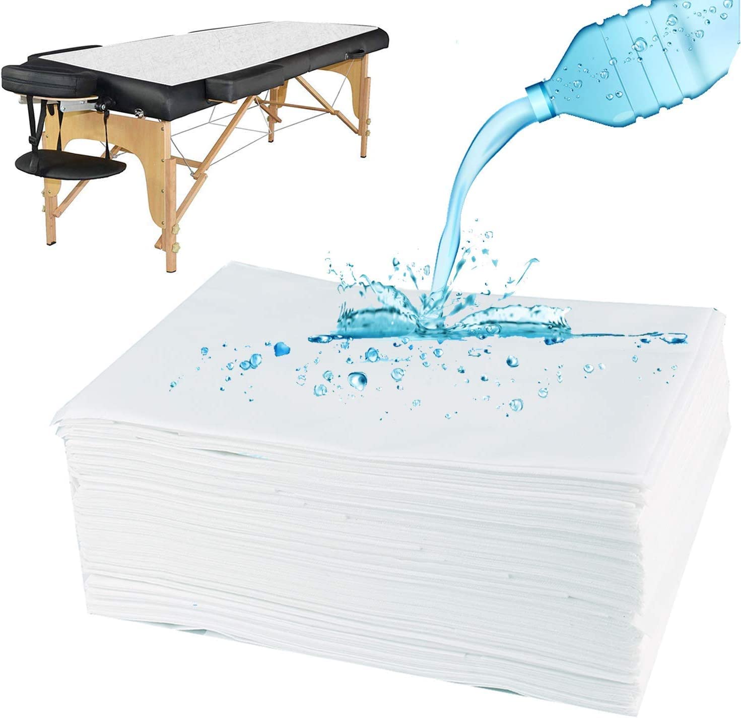 Sábana Desechable No Ajustable TNT 80x200 cm Resistente a Líquidos 100 uds | Sabana Desechable Camilla Masaje SMS Ideal para Proteger la Camilla 100% Reciclable