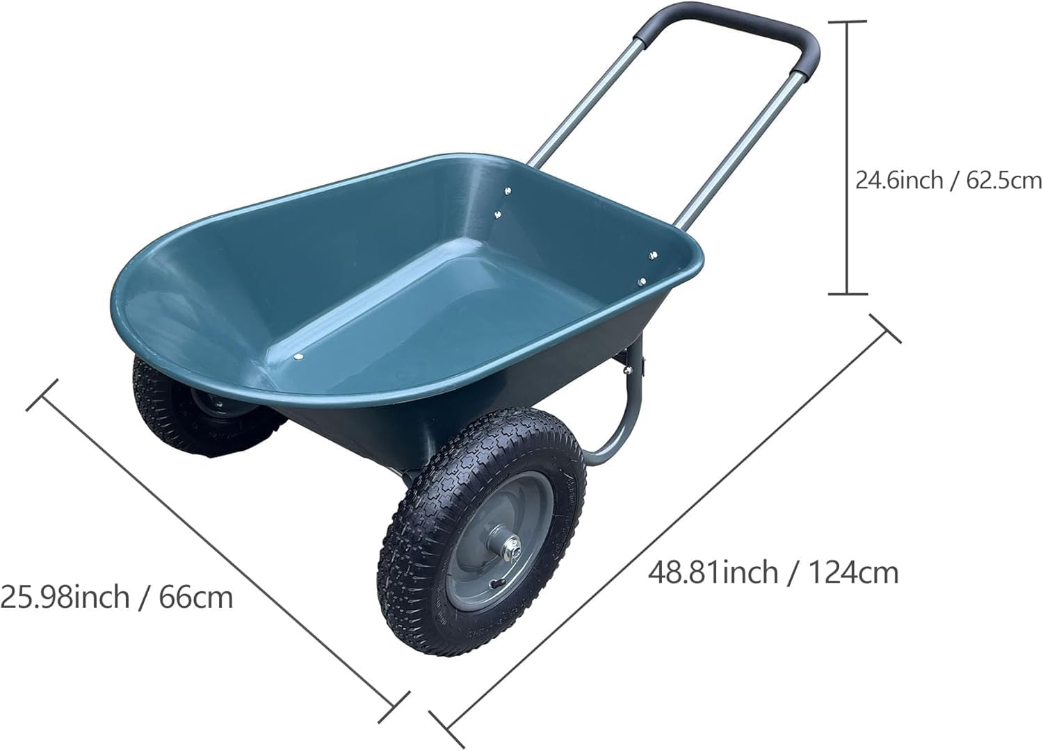 Schwerlast Gartenwagen 2-Rad mit Kippfunktion, 600 kg Tragkraft, Handwagen mit Polywanne & Stahlrahmen, Ergonomischer Griff, rostresistent – Ideal für Garten, Hof & Outdoor