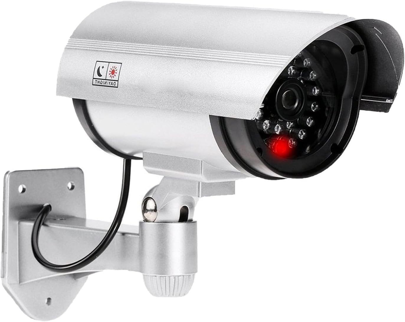 Dummy Security Camera, Fake Bullet CCTV Surveillance System with Realistic Look Recording LEDs Indoor/Outdoor Use, for Homes & Business Home or Office Security (1)