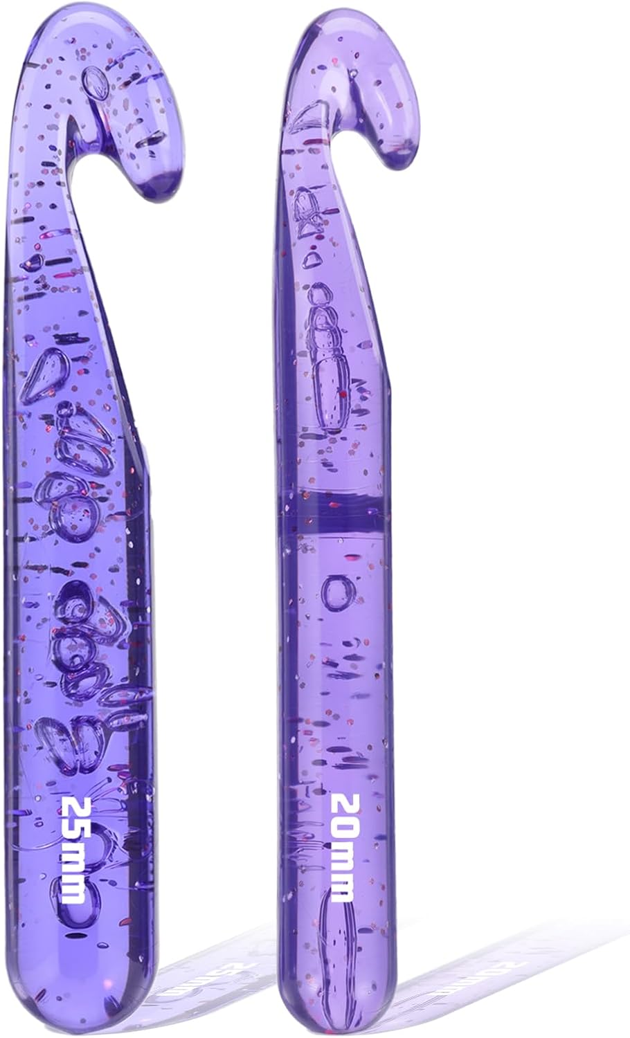 Chsoejuf 2PCS 20/25mm Large Crochet Hook for Chunky Yarn Ergonomic