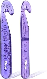 Chsoejuf 2PCS 20/25mm Large Crochet Hook for Chunky Yarn Ergonomic