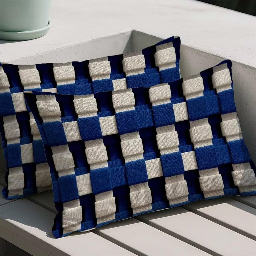 Coussin extérieur imperméable 80x100cm géométrique résistant