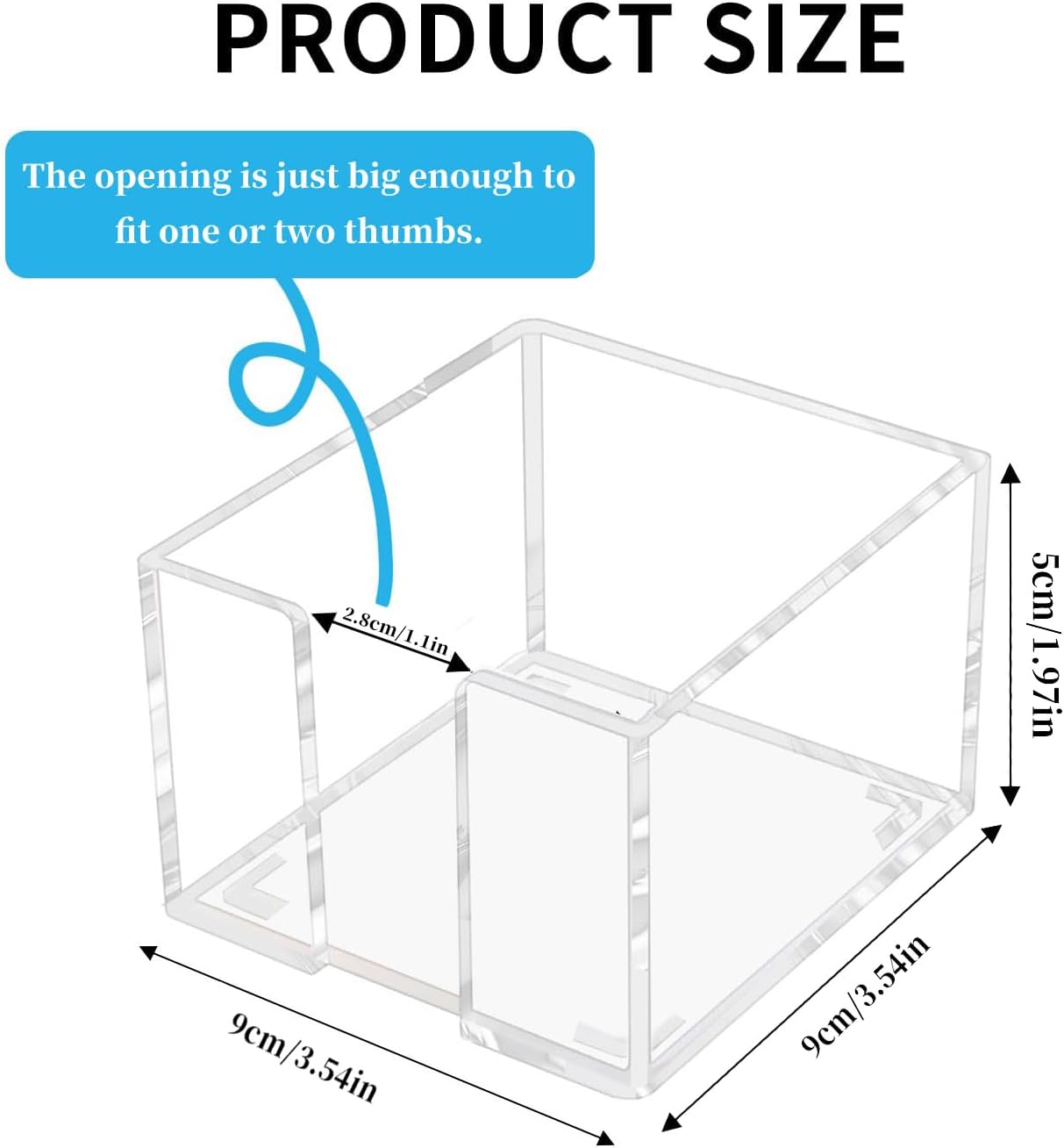 BoAn Clear Acrylic Sticky Note Holder, 3x3 Inch Post It Note Dispenser, Plastic Desktop Memo Pad Organizer with Non-Slip Base, Desk Accessories for Home Office Classroom Dorm School Supplies