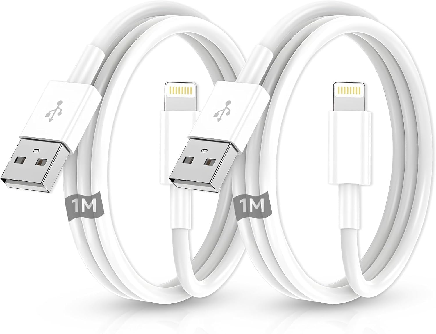 iphone 充電ケーブル 純正【MFi 認証】USB A -ライトニングケーブル 1m 2 本セット 急速充電 高耐久 通勤