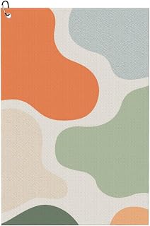 Gjieliness Abstract Shapes Sand Clay Sage On Cream Premium Golf Towel, Prints Towel Golf Carts Or Clubs Accessories Golfers Gifts for Men