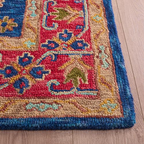 Tapete decorativo boho rojo y azul 2x3 pies miniatura 3