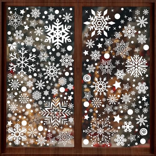 SALUOKE 254 Fensterbilder Weihnachten, Schneeflocken Weihnachtsdeko...