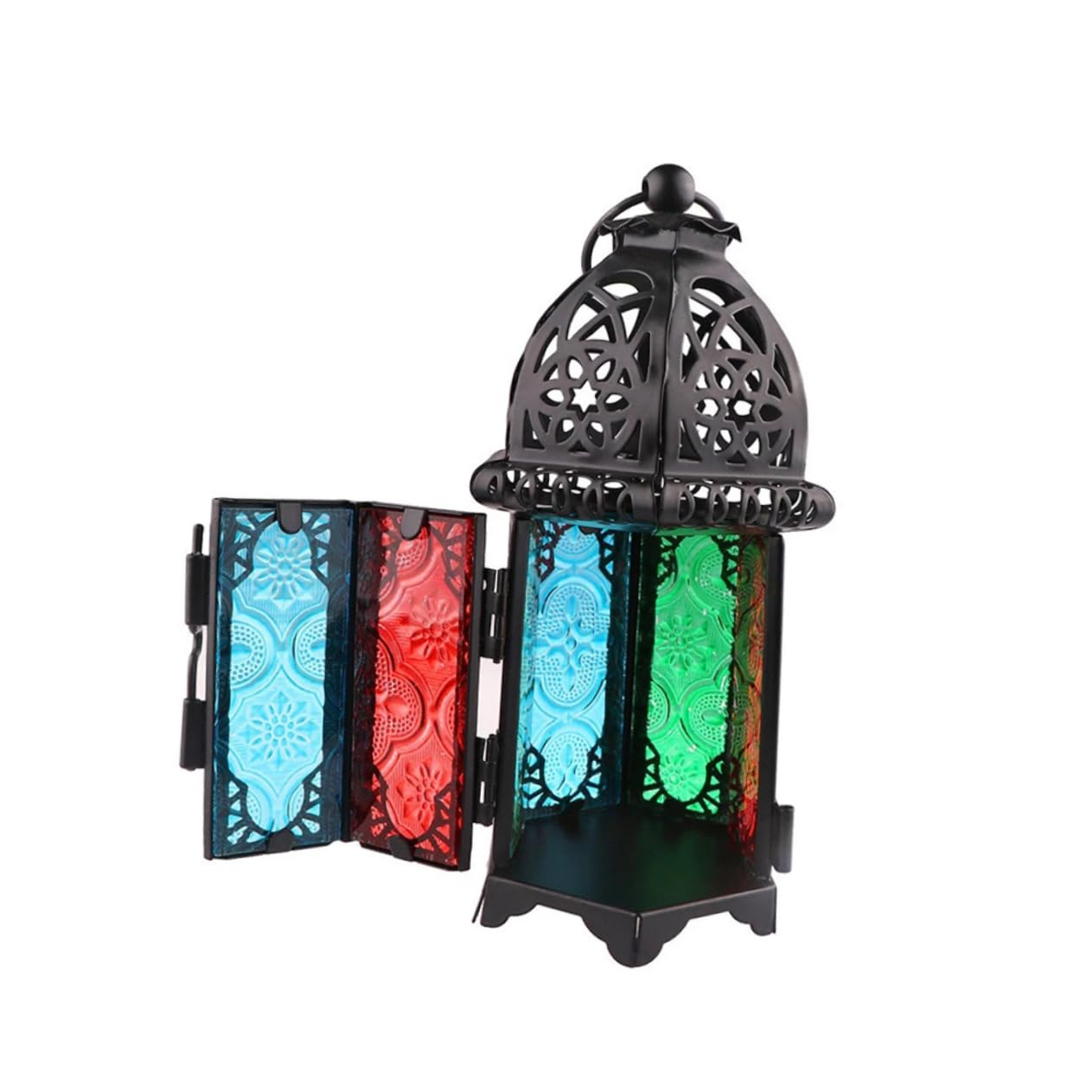 Yardenfun Lamp Shade Desk Light Wedding Ceremony Decorations Moroccan Candle Holder Glass Table Lamp Candle Light Chandelier Black Wedding Decoration Black Table Lamp Morocco Wrought Iron