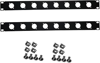 XLR HDMI Audio Rack Mount Panel, 1U D-Series Punched Metal HDMI Rack Mount Connectors for 19" Enclosure Server Computer Equipment Studio (8 Port, 1U)