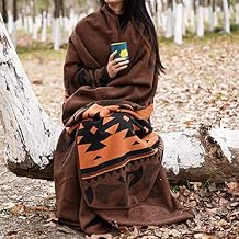 ACUSHLA Merino Wool Blanket - Soft Warm Thick Washable Large Bed Couch Camping Outdoor Travel Throw Blanket All Seasons، Flame Brown 79X63