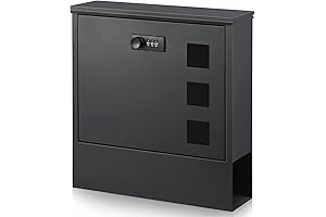 xydled Black Modern Wall Mounted Locking Mailboxes for Home
