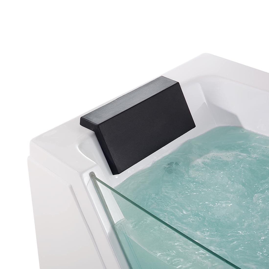 Bañera de hidromasaje blanco plata con LED de acrílico sanitario y vidrio individual 174 x 79 cm Samana