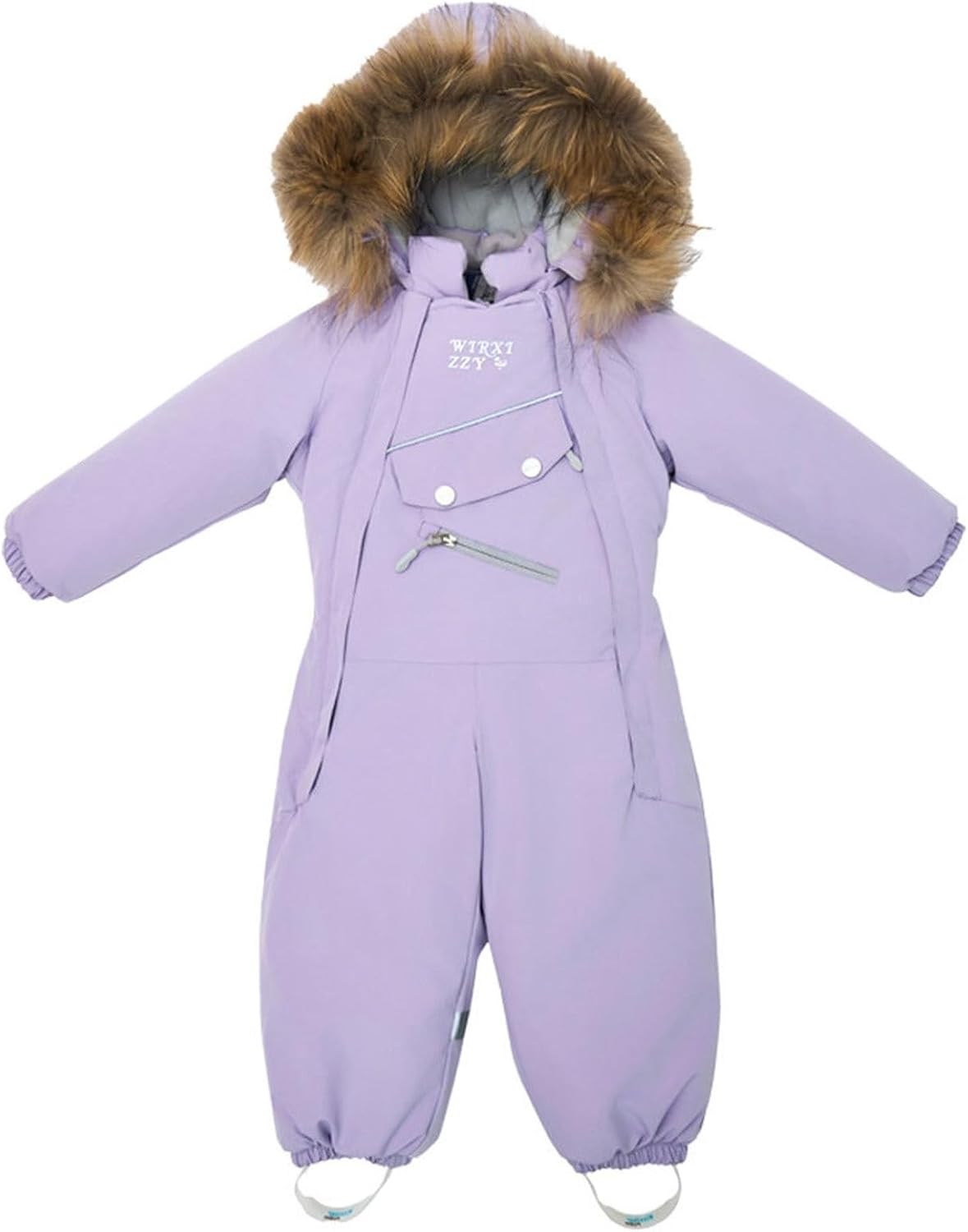 Toddler Kids Girls 𝗦𝗻ow Suit 𝗢ne Piece Hooded Thicken Insulated Ski Jumpsuit 𝗪aterproof Windproof Snowsuit