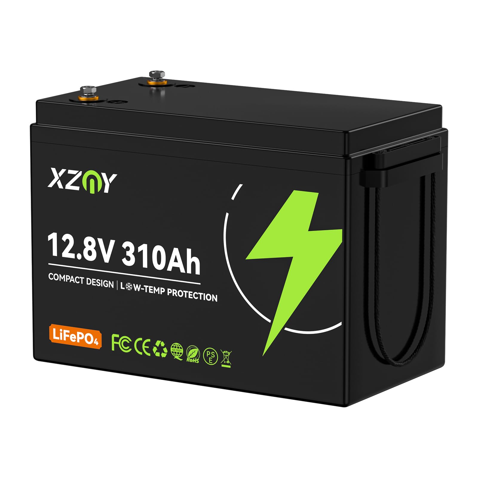 XZNY Compact 12V 300Ah LiFePO4 Lithium Battery (310Ah), Small 6000+ Cycle 12V 300Ah Battery, Built-in 200A Low Temperature Protection BMS, RV, Off Grid, Home Energy Storage, Marine