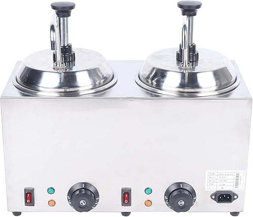 Miniatura 2 de Dispensador de queso con 2 bombas, 2 x 2L Calentador eléctrico de salsa de queso de nacho 86.0-230.0 °F Dispensador de calentador de dulce de azúcar