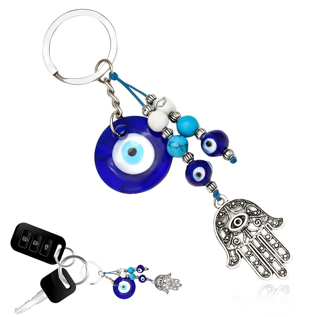 Ryaupy Amuleto Parete con Occhio Blu Turco Evil Eye - Ciondolo in Vetro Malocchio Blu - Adatto per Decorazioni Murali, Amuleti Portatili Pendente, Ideale Come Regalo(5cm