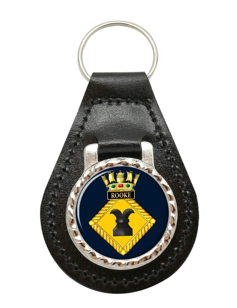Giftshop UK HMS Rooke, Royal Navy Leather Key Fob