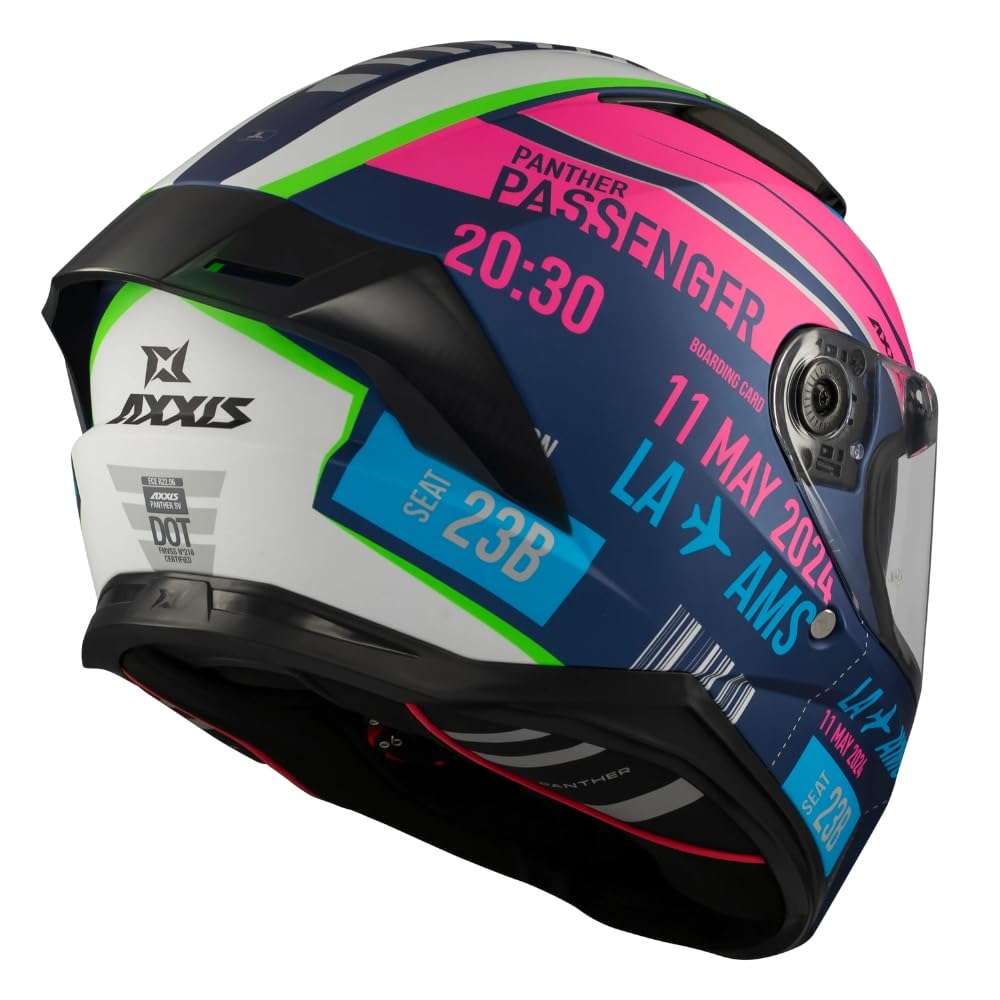 Casco Integral Axxis FF130SV Panther SV Passenger C8 Azul Blanco Rosa Mate Talla S