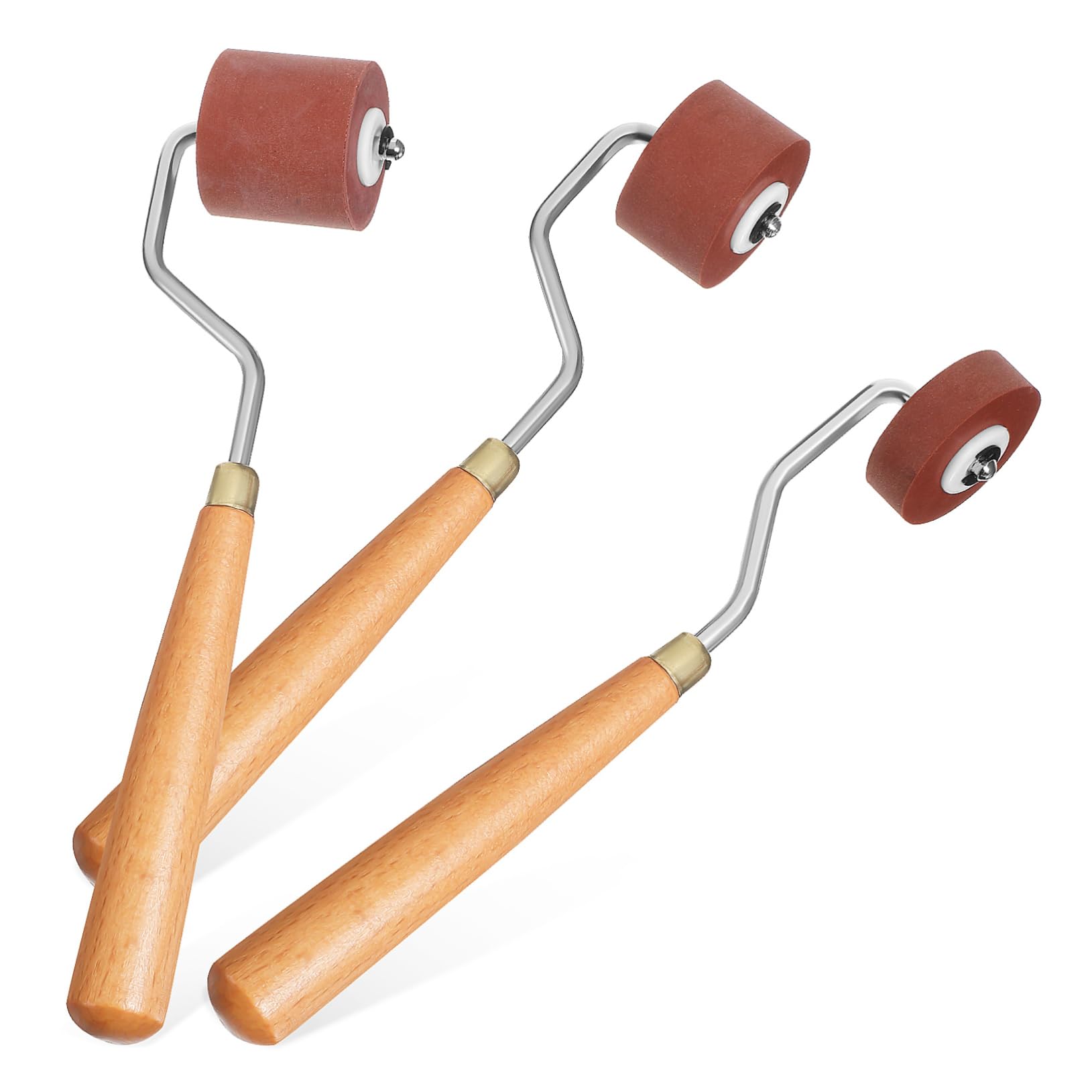 DOITOOL Set de 3 Rodillos de Goma para Brayer Diferentes Anchos para Proyectos Artísticos y Estampado, Uso Multi-funcional y Resultados Excelentes en Impresión