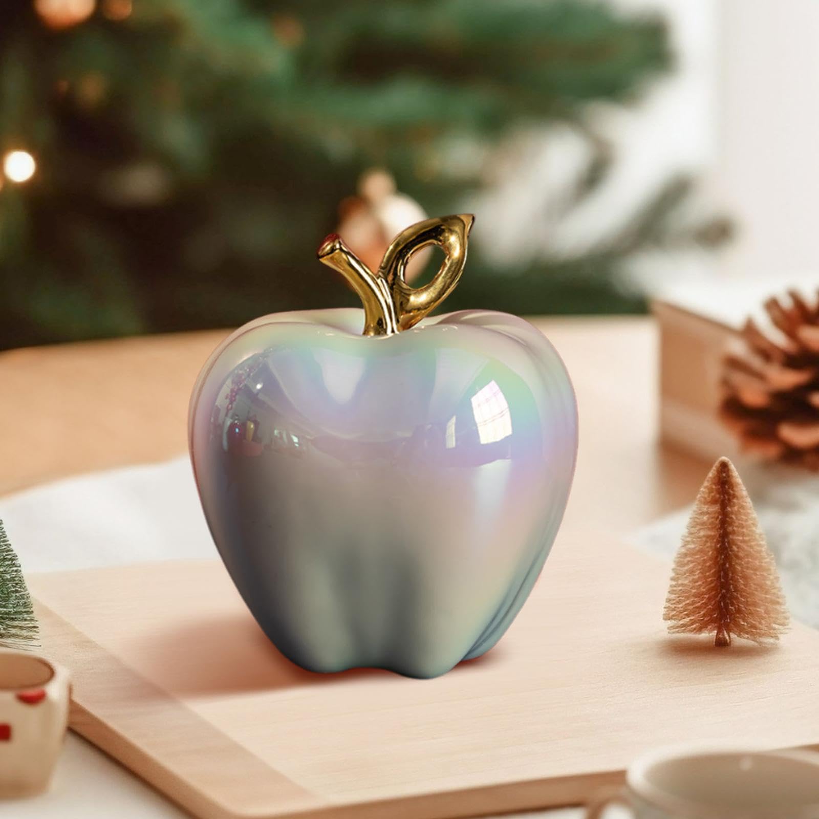 Buy Meadawgs®Apple Statue Collectible Modern with Leaf Porcelain