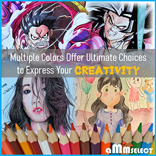 Ammselect Vibrant Colored Pencil Set - 48 Pack Soft Core Oil-Based Hexangular Premium, For Coloring Books, Drawing Arts & Sketching, For Students, Adults, And Artists. #TOP6