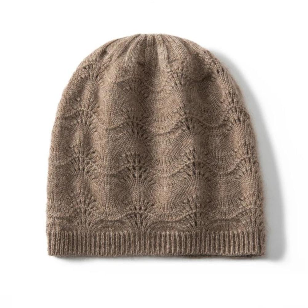 Gorro de Punto Gorros de Punto clásicos, Gorro de Punto Unisex Mezcla Lana Color Beige Claro(Beige)