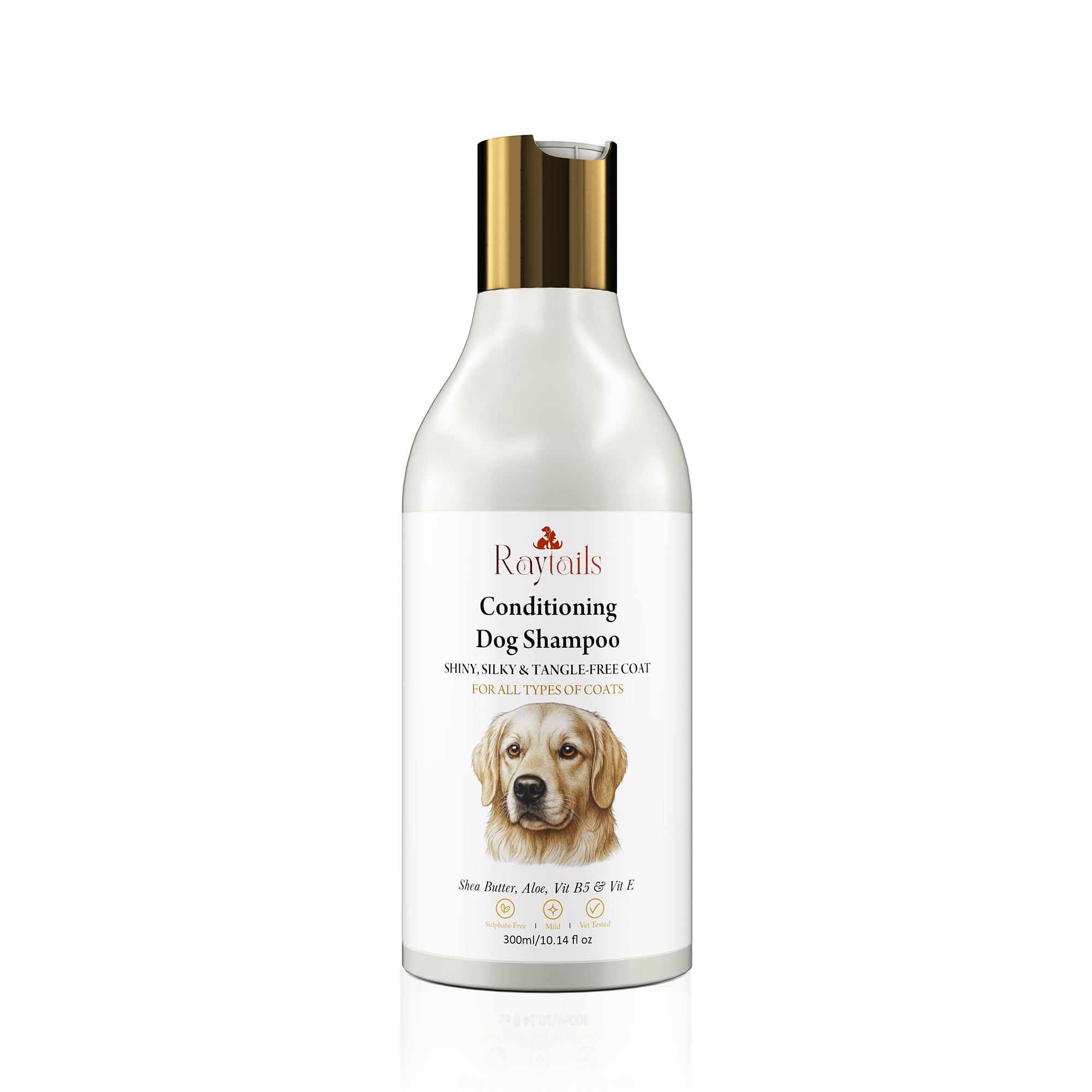 RayTails Dog Shampoo for Hair Fall & Odor Control | Neem & Aloe Vera Anti-Itch Formula for Sensitive Skin | pH Balanced Conditioning Pet Body Wash for Puppies & All Breeds - 300ml