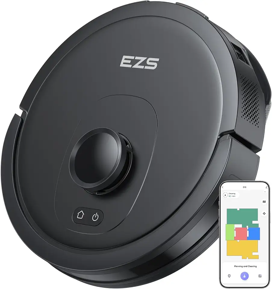 Aspirador Robô EZS E10, Sucção Ultra Forte de 5.500 Pa, Navegação a Laser iPath, para Limpeza Profunda de Pisos, Ideal para Cabelos e Pisos Duros