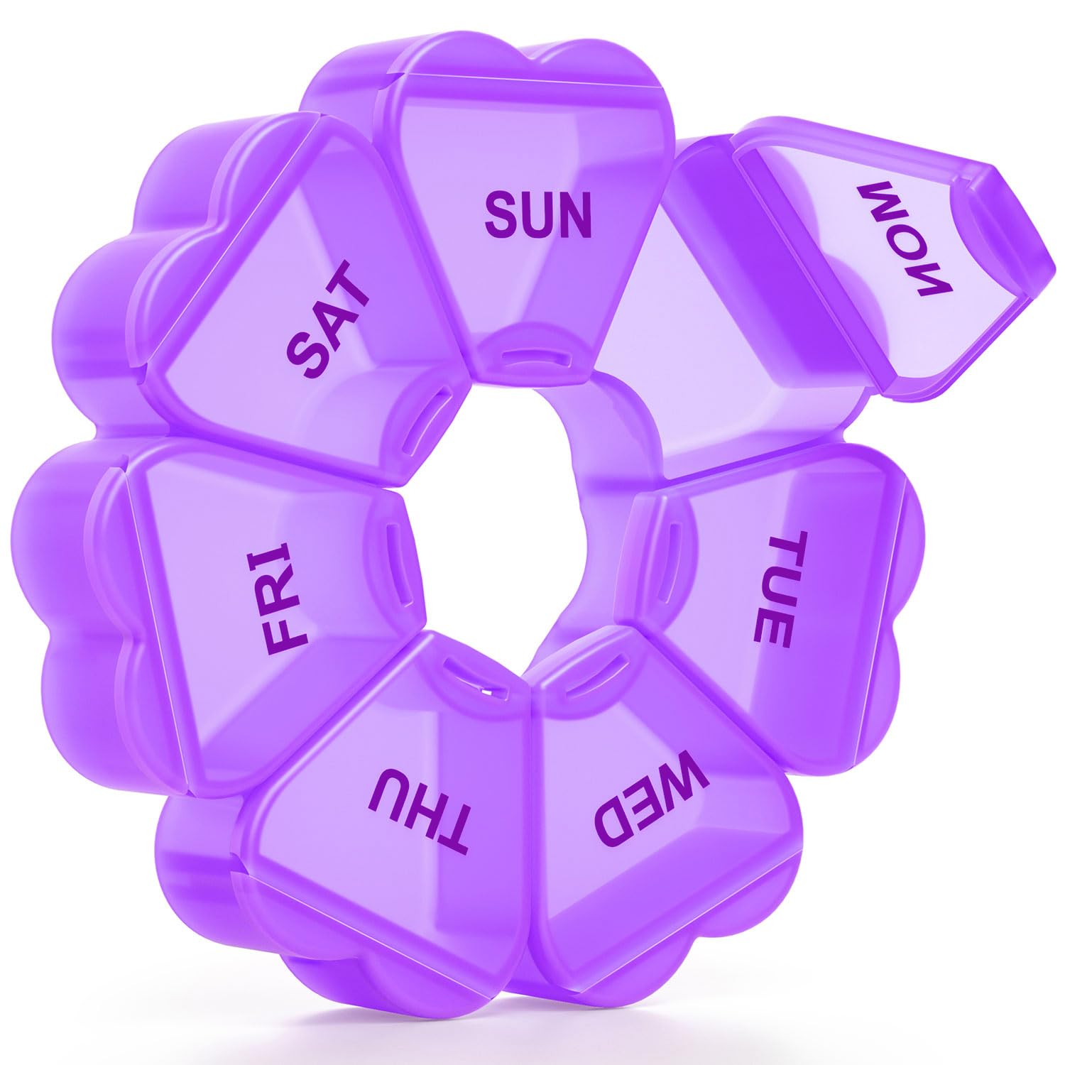 Large Weekly Pill Organizer, Pill Box 7 Day, KAPENS Daily Vitamin Case Large Capacity Compartments, Pill Containers for Fish Oil Medicine Supplements,