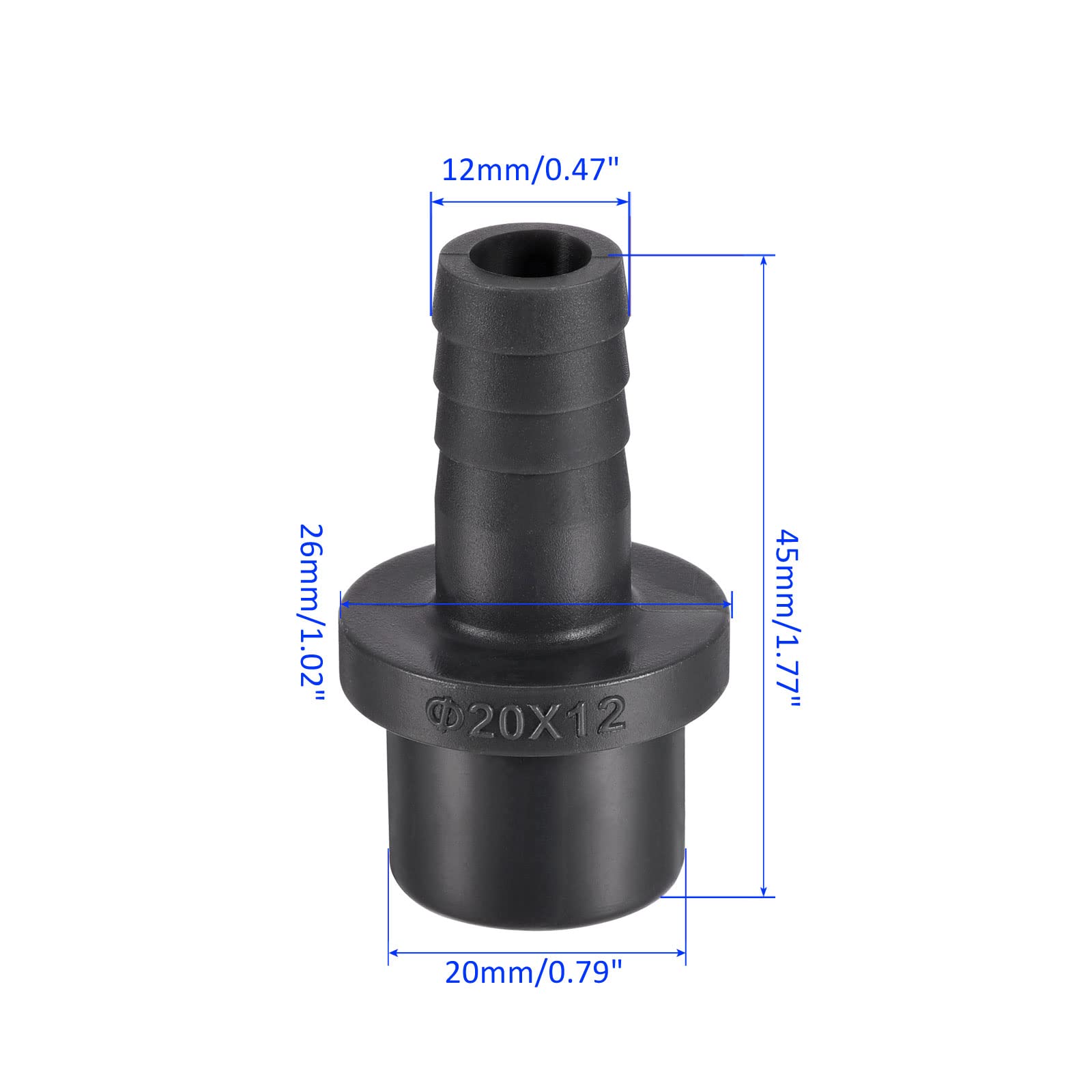 M METERXITY 1 Pack PVC Pipe Fitting, Water Tube Connector, 12mm Barb Straight Pipe Joint - Image 3