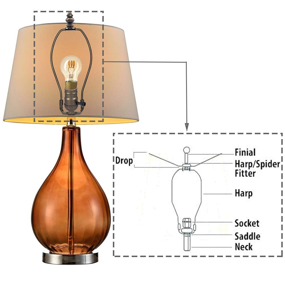 Lamp Light Kit, Antique Brass Repair or Rewiring Table Lamp Kit, 3 Way
