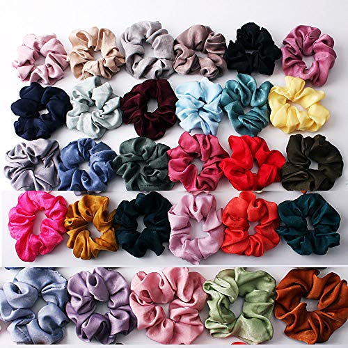 24HOCL 29 Pcs Hair Scrunchies Velvet Elastics Colorful Hair Bands Scrunchy Hair Tie for Women Girls, Gift for Thanksgiving Day Christmas, Style E