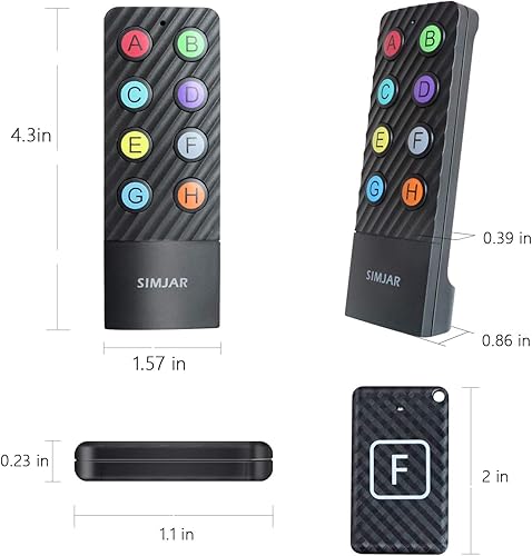 Miniatura 8 de SIMJAR - Buscador de llaves con cordón para control remoto y rango de trabajo de hasta 100 pies, inalámbrico RF 90dB localizador de artículos,