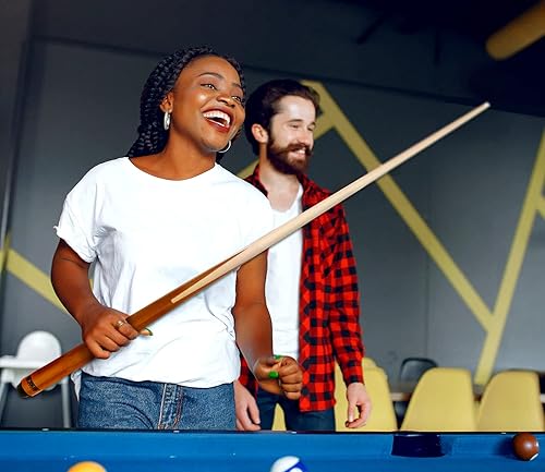 Miniatura 7 de GSE Games & Sports Expert Taco de billar de arce canadiense de 36"42"48"52"58", 1 pieza, taco de billar de madera dura, taco de billar