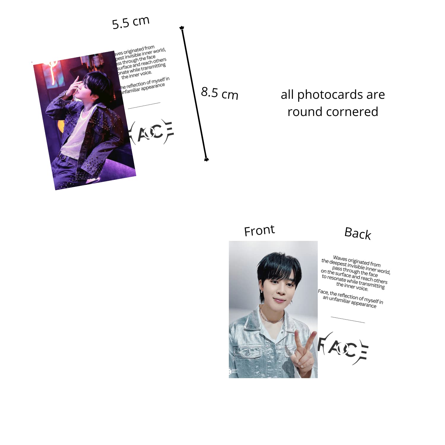 Careflection Kpop BTS Jimin Face Album Lomo photocards (set of 55