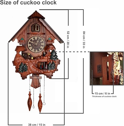 Miniatura 3 de Ninefish Reloj de cuco hecho a mano con figuras bailarinas un reloj de cuco montado en la pared para la decoración de tu hogar para añadir un toque