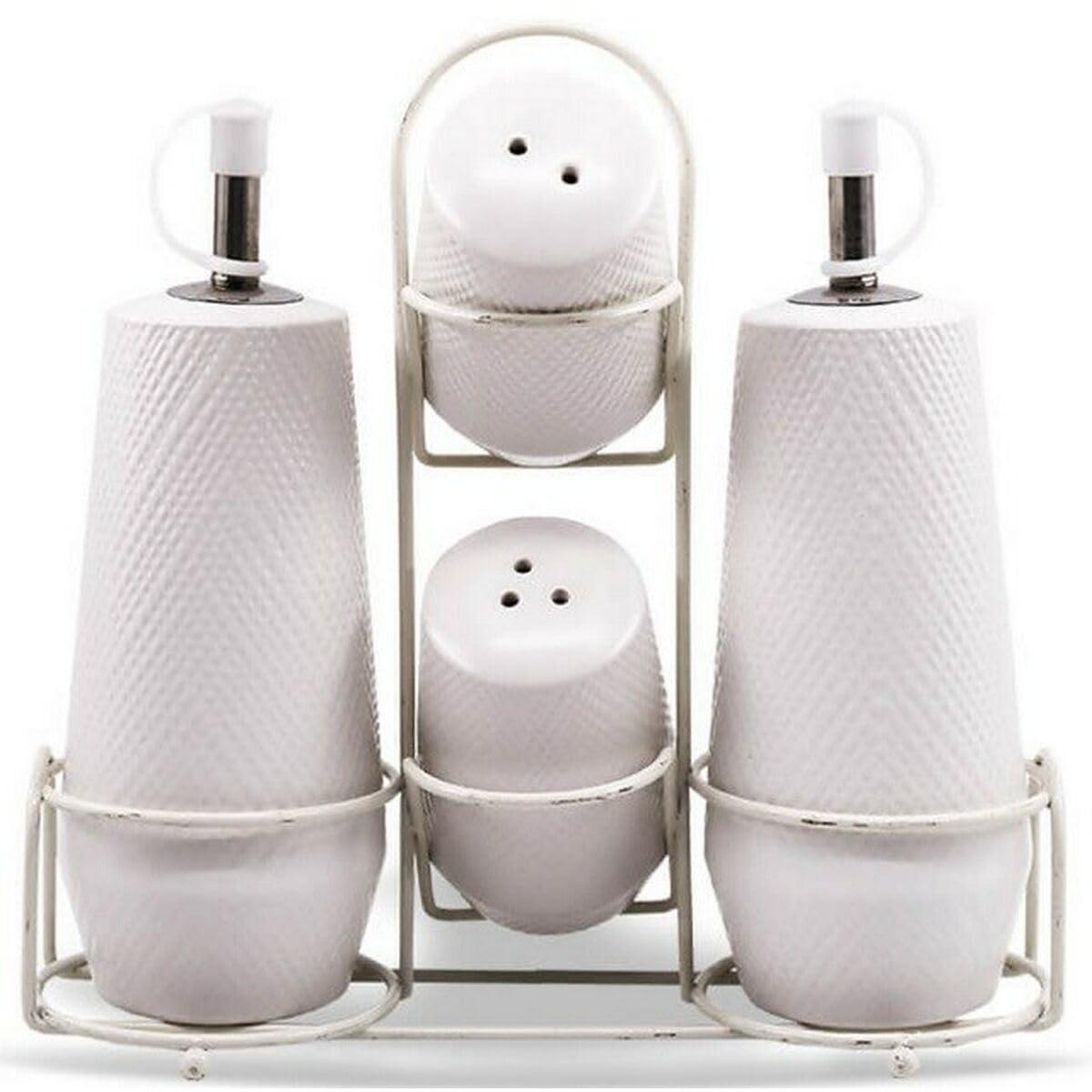 Set de salière et poivrière MR-20002-04CS blanc céramique 5 pièces