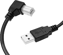 YACSEJAO USB-Druckerkabel, 90 Grad USB 2.0 A Stecker auf B Stecker, USB-B-Kabel, mit 480 Mbit/s Hochgeschwindigkeitsdruck, Schwarz (Right), 1.5M