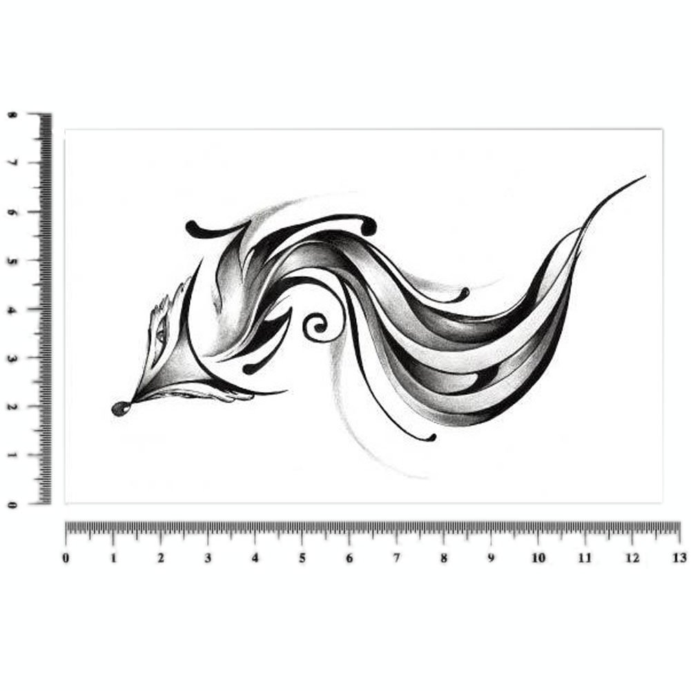 Set of 2 Cool Fox Design Body Tattoo Stickers Waterproof Temporary Fake Tattoos