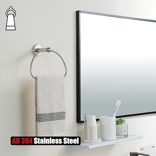 Miniatura 9 de JQK BAS165-CH - Juego de accesorios de baño cromados, 5 piezas, montaje en pared cromado pulido, incluye barra de toalla de 24 pulgadas, barra HT de