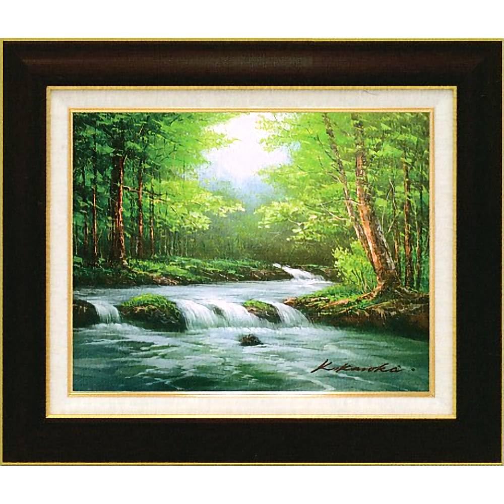 メルカリ 絵画絵額付 (白) 油絵F4-090914風景（橋のある風景）