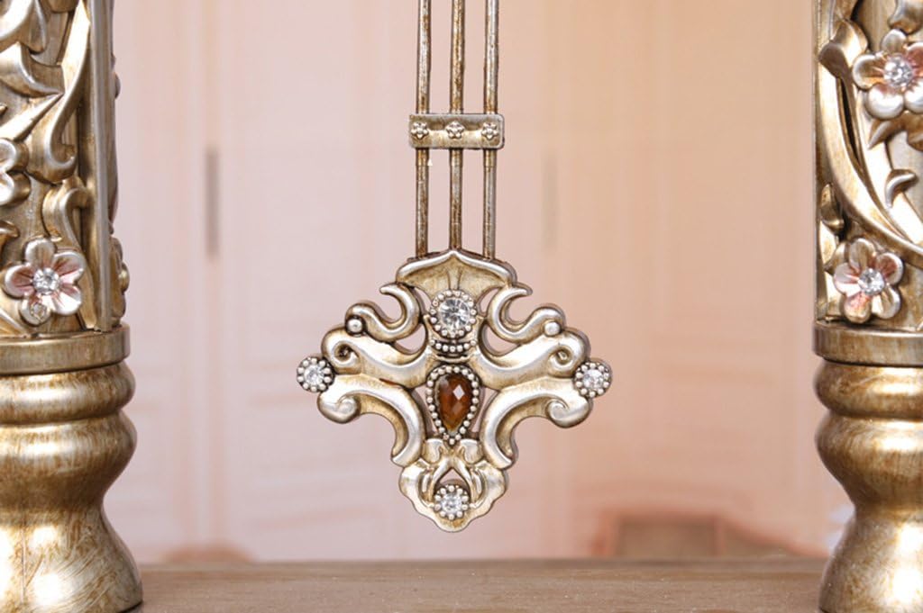 Retro Desk Clock and Table Clock Retro Table Clock,European Retro Mantel/Mantle Rhythm Resin Quartz Clock Living Room Desk Shelf Clocks Shelf Clock (Color : Bronze)