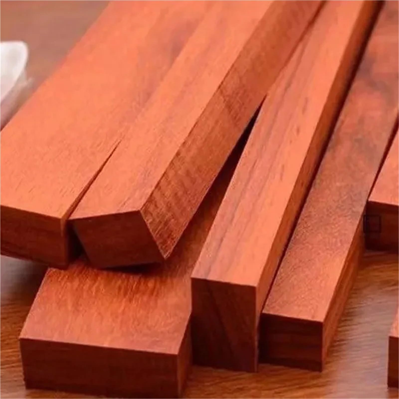Palos Madera Manualidades Tiras largas de Palisandro Rojo, Madera Dura, Tiras cuadradas, modelismo Artesanal, Tallado(40x4x4cm)