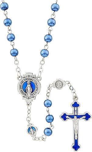 Miniatura 5 de Medalla milagrosa con tarjeta de oración de medalla milagrosa, estuche de rosario floral con cremallera, tarjeta de oración del Señor Rosario