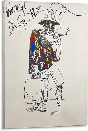 Ralph Art Steadman - Póster de arte minimalista abstracto moderno de Dr. Gonzo, decoración de baño, pinturas artísticas en lienzo, decoración de