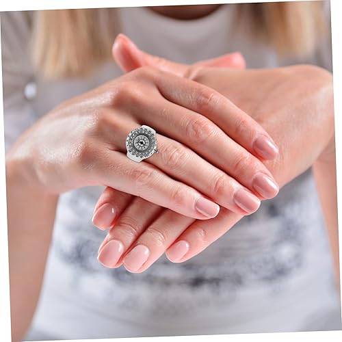 Miniatura 3 de NOLITOY Reloj de anillo electrónico de dedo, anillos vintage para mujer, anillo de reloj para hombre, reloj de diamante, anillo de dedo, anillo de