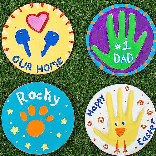 Creative Roots 64914A Handprint Stepping Stone, Includes 7-Inch Ceramic Stepping Stone & 6 Vibrant Paints, Garden Stepping Stone Kit thumb #2