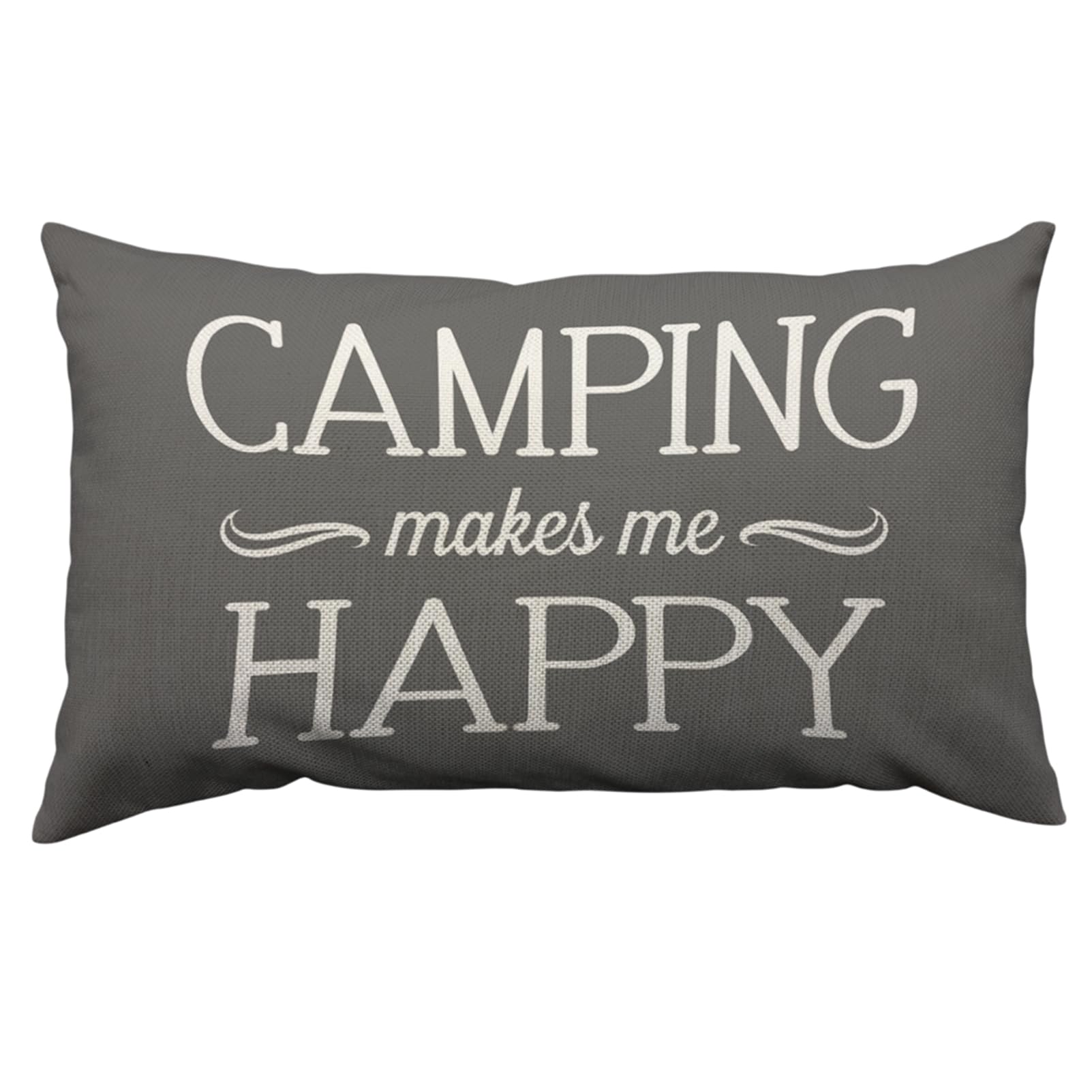 Orythyra Camping Makes Me Happy Decorative Cushion Covers 30 x 50 cm Pillow Case Cushion Cover for Outdoor Patio Garden Blench Living Room Sofa Farmhouse Decor Rustic Linen 12x20 Inch