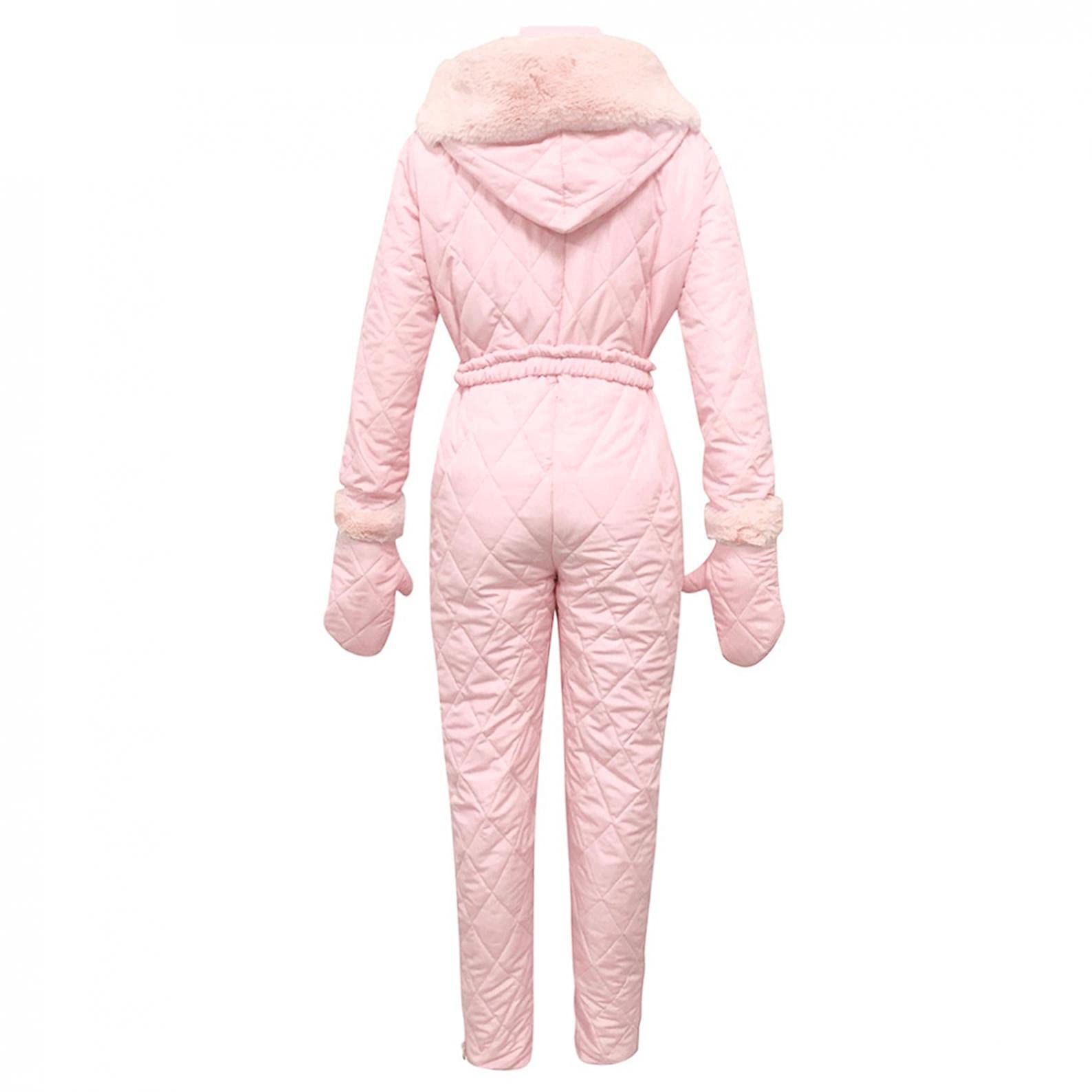 Traje de esquí para mujer de una pieza de esquí | Mono de esquí con capucha cálido de invierno invierno para deportes al aire libre, traje de esquí con cremallera